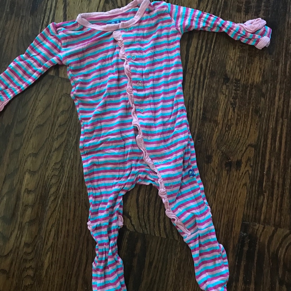 Kickee Pants striped 3-6 mo footie